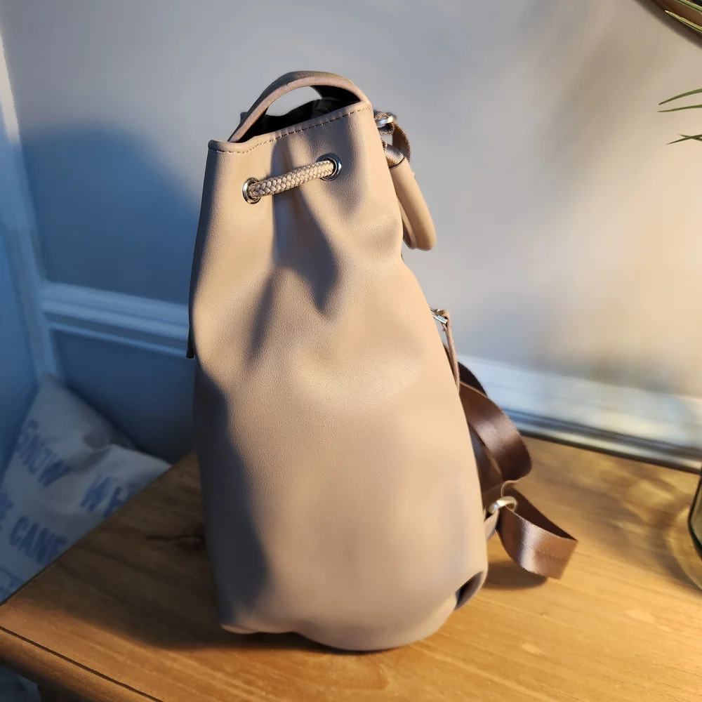 Freshly Picked Women's Fig Ribbed Drawcord Backpack - Picture 5 of 8